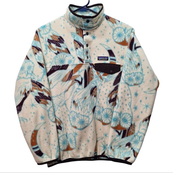 Patagonia Jackets & Blazers - Patagonia Synchilla Snap-T Fleece Pullover Moon Owl Toasted White Women'…